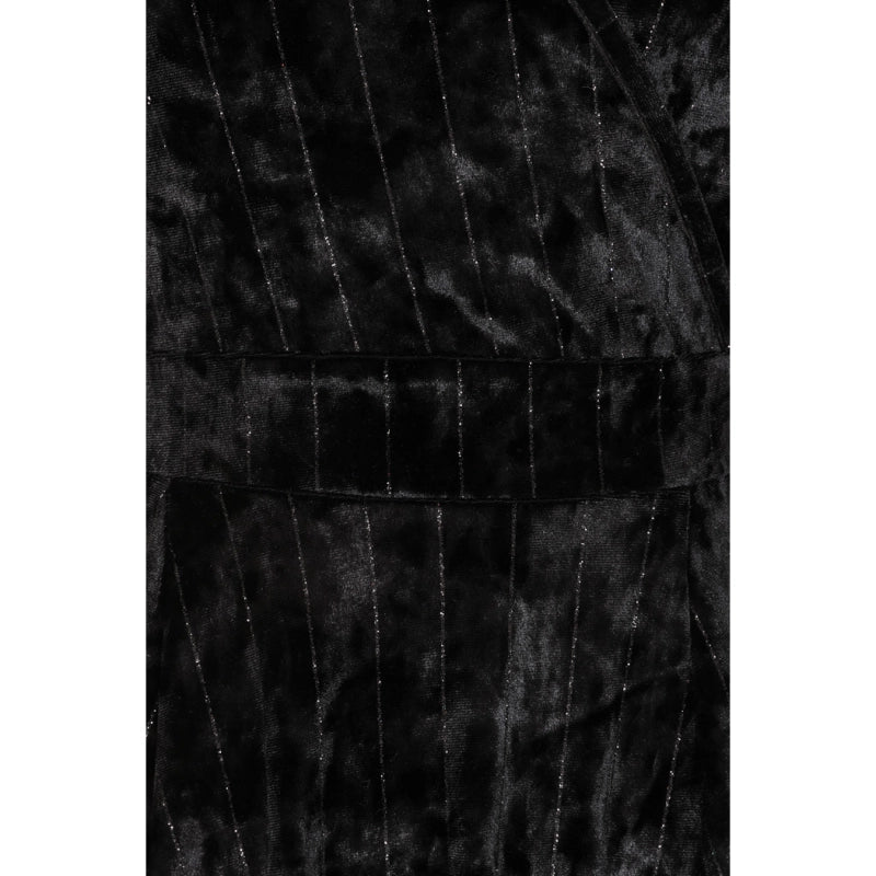 Lyra Maxi Dress - Black Glitter Stripe Velvet - Preorder for dispatch 4th of November