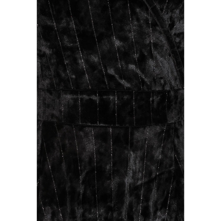Lyra Maxi Dress - Black Glitter Stripe Velvet - Preorder for dispatch 4th of November