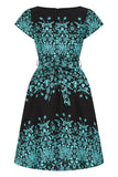 Blue Damask Border Day Dress