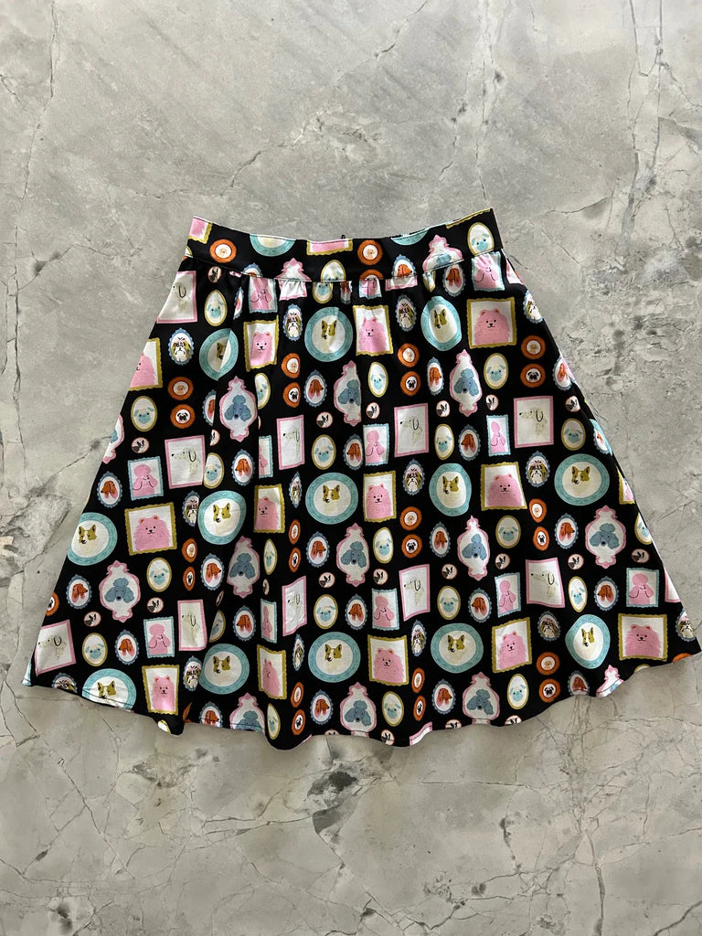 Framed Dogs A-Line Skirt