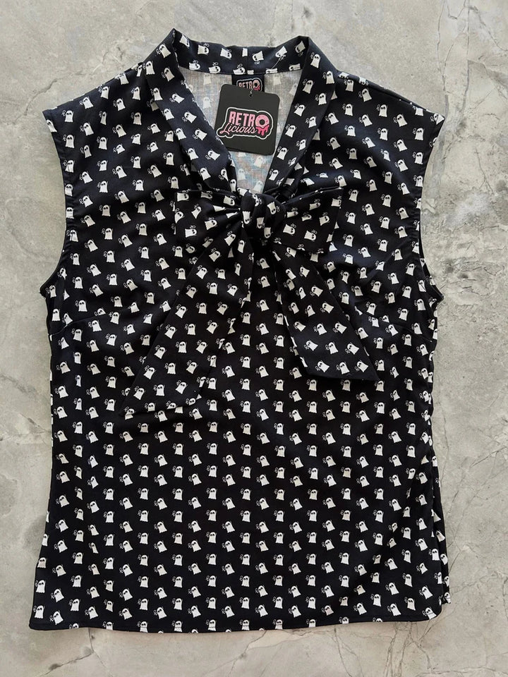 Mini Ghosts Bow Top - Preorder for dispatch 3rd of September