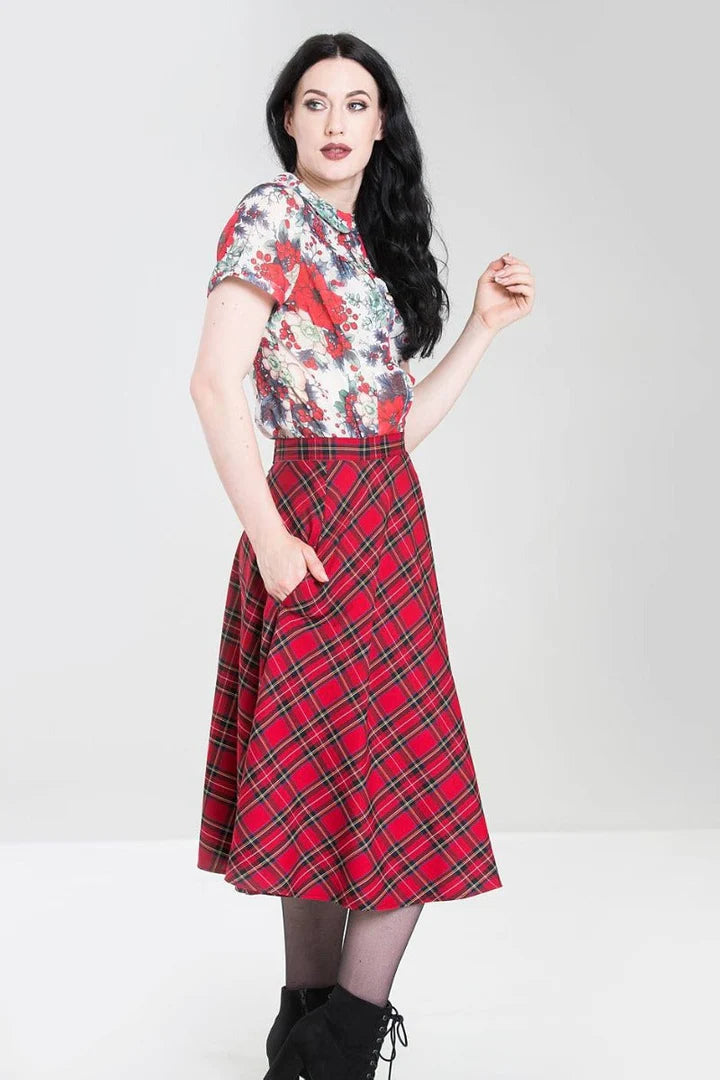 Irvine Skirt - Red Tartan