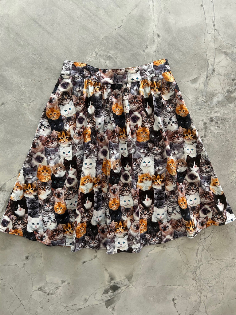 PREORDER - Realistic Cats A-line Skirt - Estimated dispatch date 3rd of September