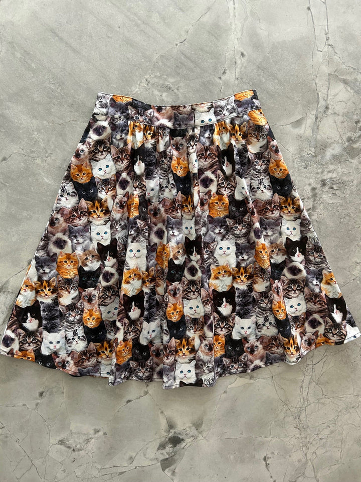 PREORDER - Realistic Cats A-line Skirt - Estimated dispatch date 3rd of September