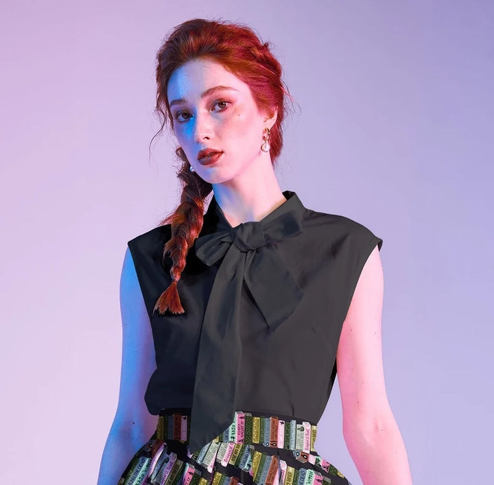 PREORDER - Black Bow Top - Expected dispatch date 29th of September