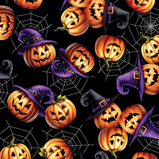 PREORDER - Pumpkins & Spiderwebs Aline Skirt - Estimated dispatch date 30th July