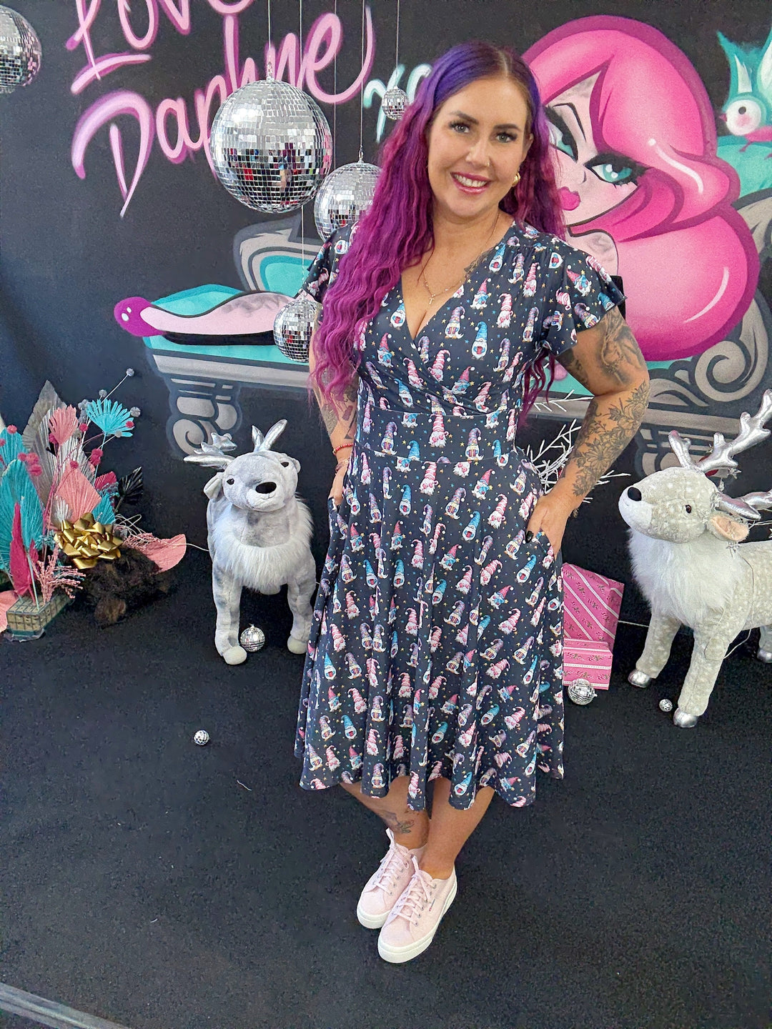 INSTOCK - Mimi Swing Dress - Christmas Gnomes