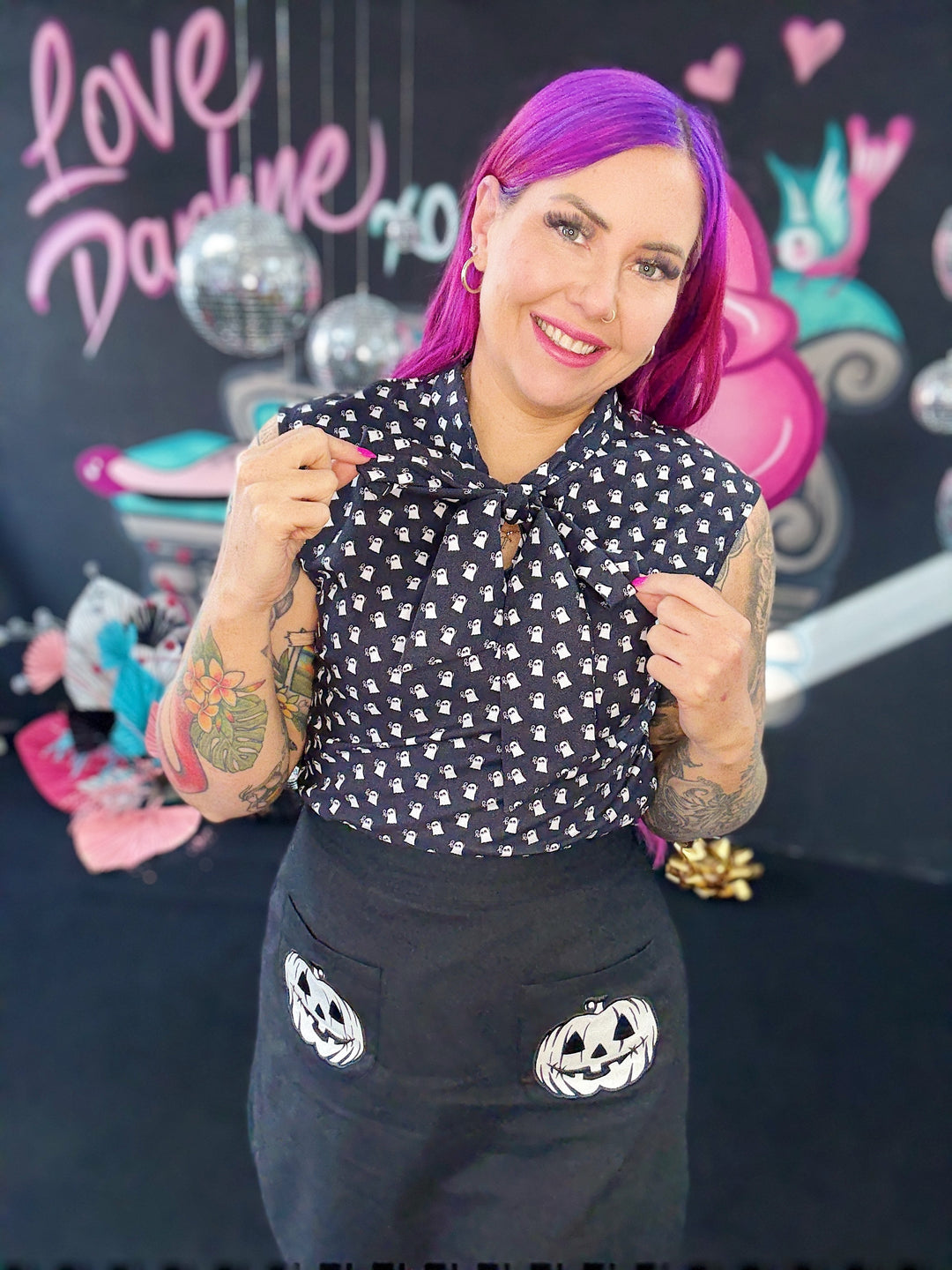 Mini Ghosts Bow Top - Preorder for dispatch 3rd of September