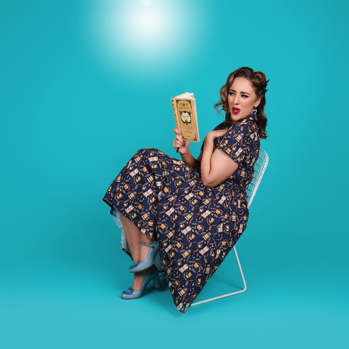 Peggy Swing Dress in The Good Book Print