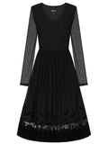 Mavis Bat Mesh Border Swing Dress