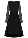 Mavis Bat Mesh Border Swing Dress