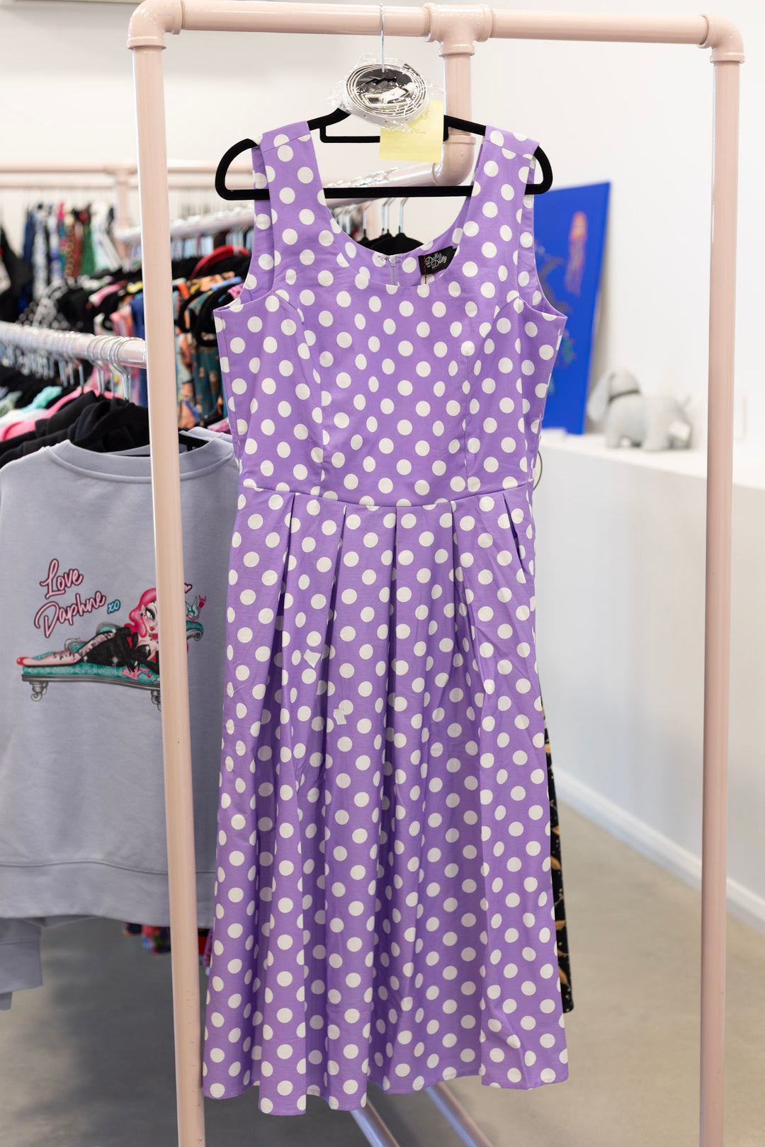 Ophelia Lilac Polka Dress Size 14 DAMAGED