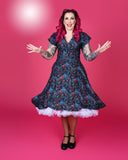 Mimi Swing Dress in Pretty Peacock Print - Preorder for dispatch 19th November