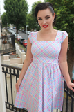 Pastel Gingham Swing Dress