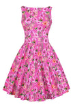 Fuchsia Floral Tea Dress