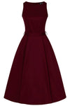 Wine Hepburn Dress - Preorder for dispatch 8th March