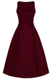Wine Hepburn Dress - Preorder for dispatch 8th March