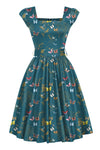 Teal Butterfly Swing Dress