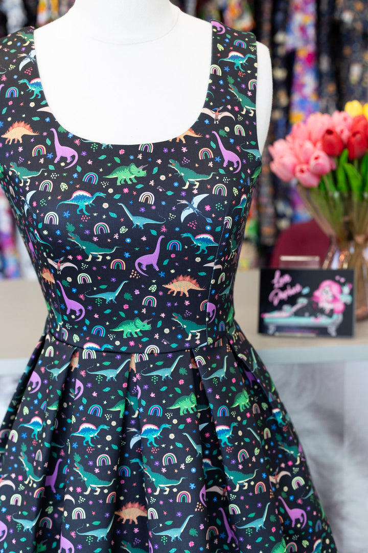 Amanda Black Dinosaur Dress