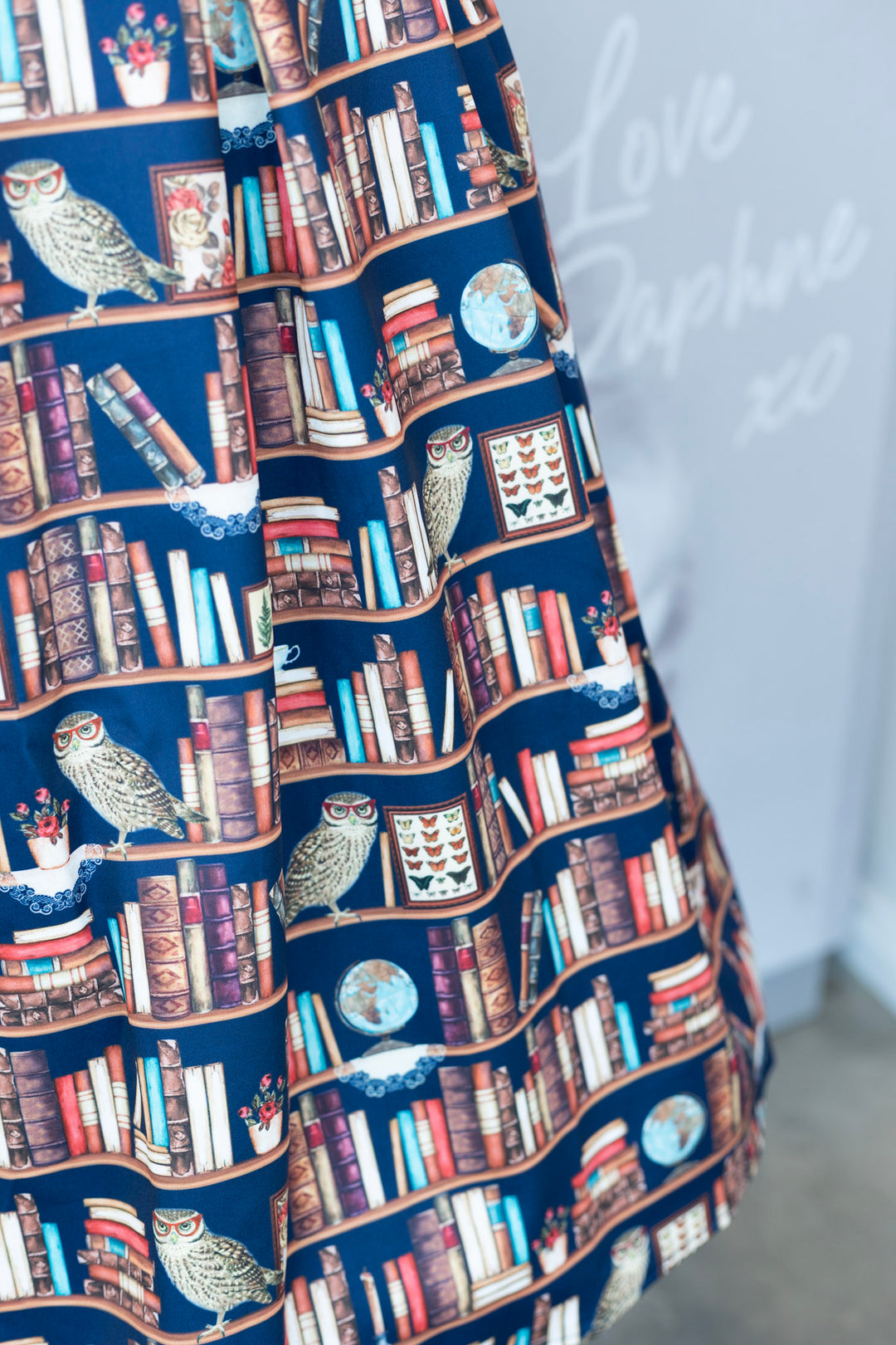 Aisley Book & Owl Midi Skirt