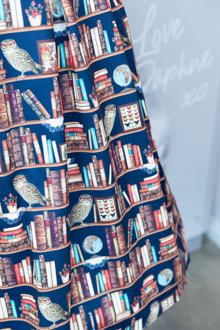 Aisley Book & Owl Midi Skirt
