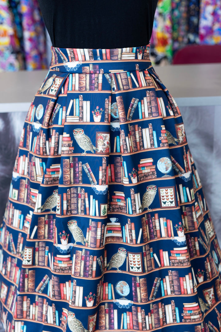 Aisley Book & Owl Midi Skirt
