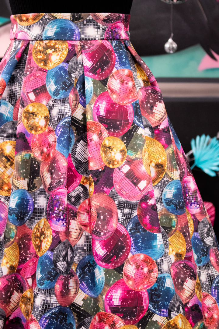Aisley Disco Ball Pleated Midi Skirt