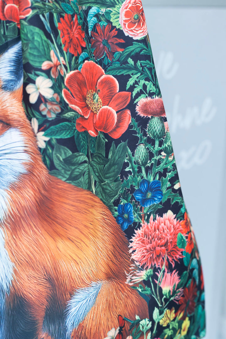 PREORDER - Aisley Floral Forest & Fox Pleated Midi Skirt - Expected dispatch 1st of September