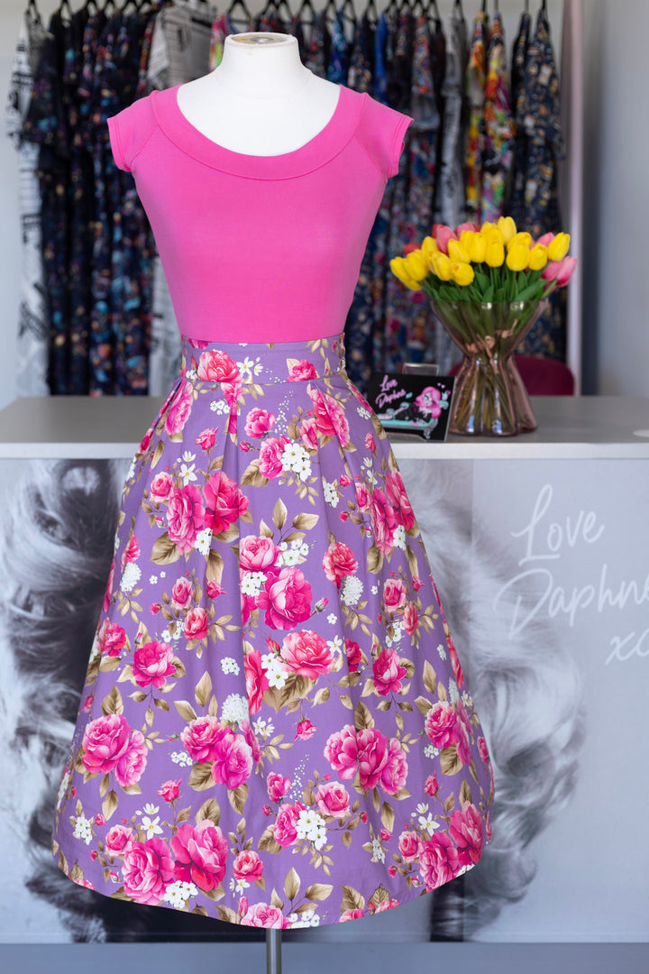 Aisley Lilac Rose Vintage Skirt