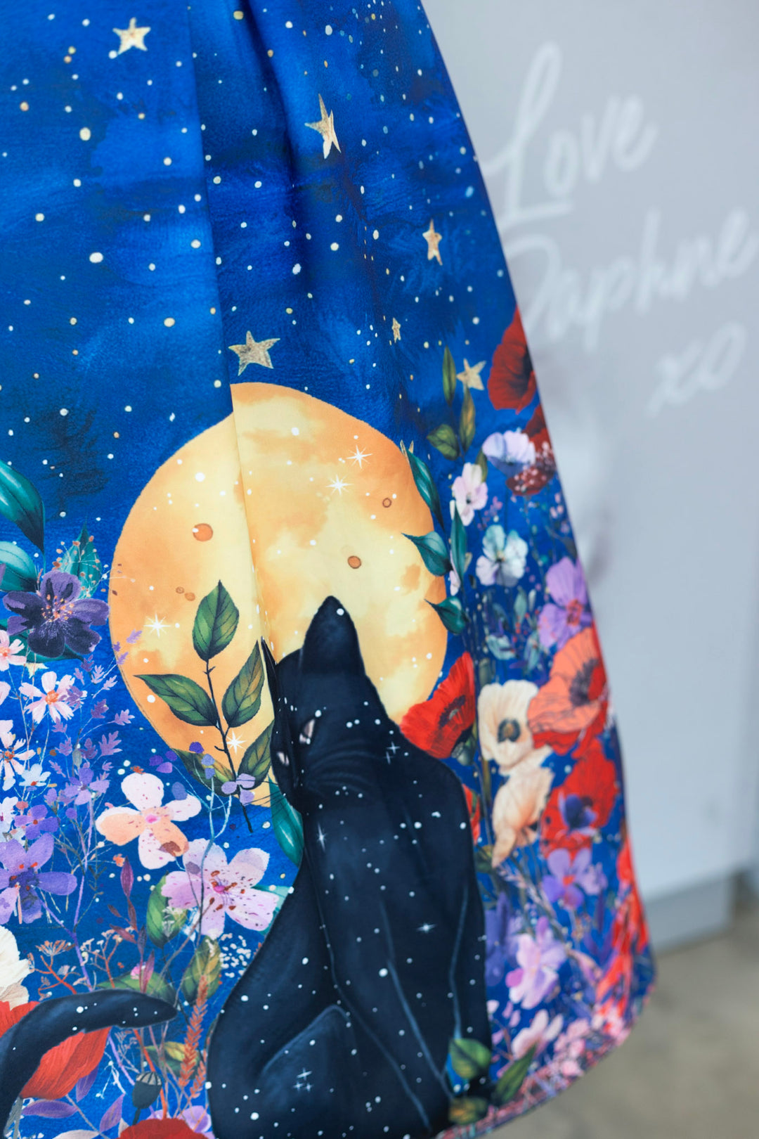 Aisley Midnight Garden Pleated Midi Skirt