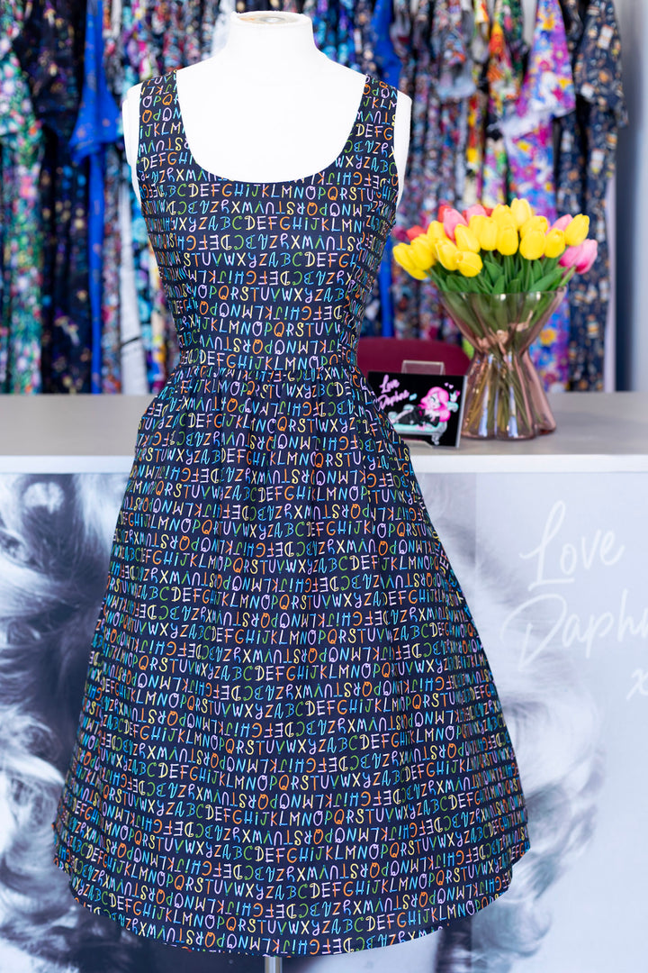 Alphabet Fit & Flare Dress