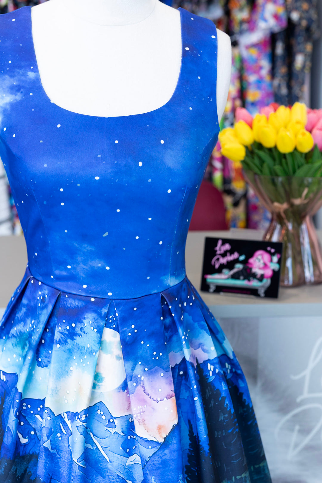 PREORDER - Amanda Black Cat Starry Night Dress - Estimated dispatch date 10th September