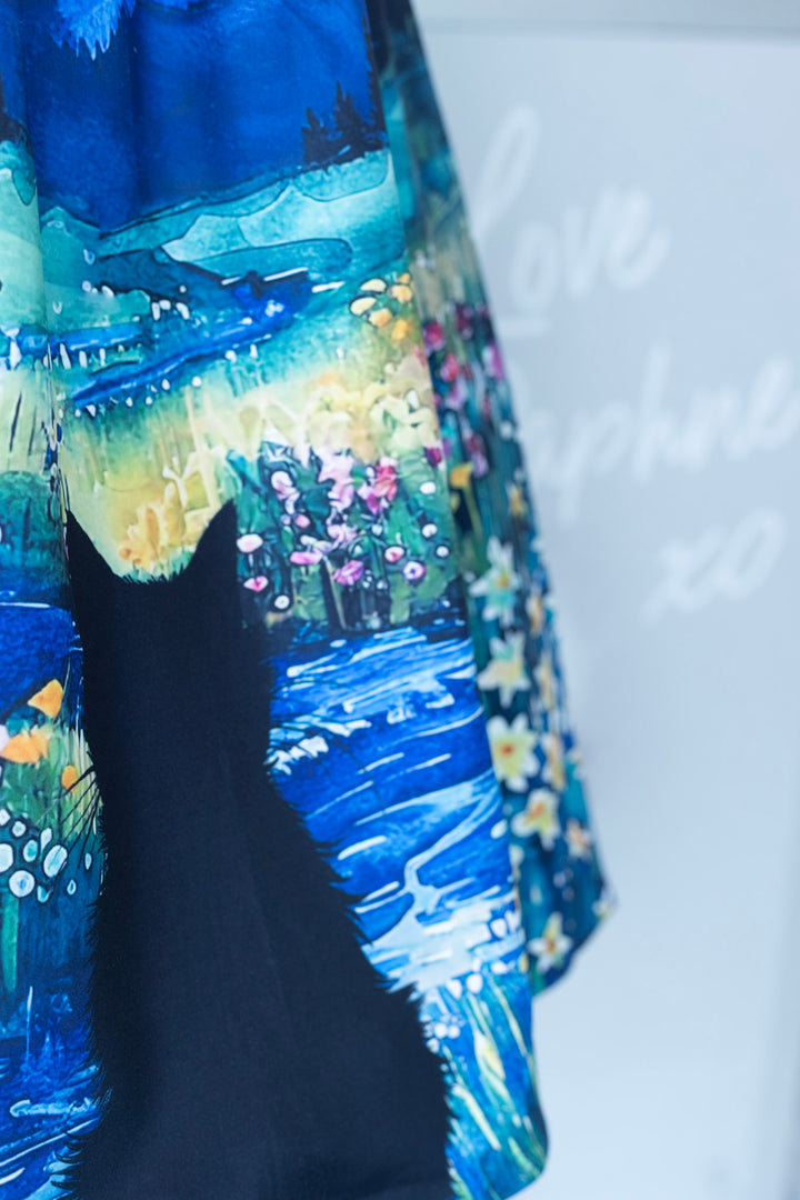 PREORDER - Amanda Black Cat Starry Night Dress - Estimated dispatch date 10th September