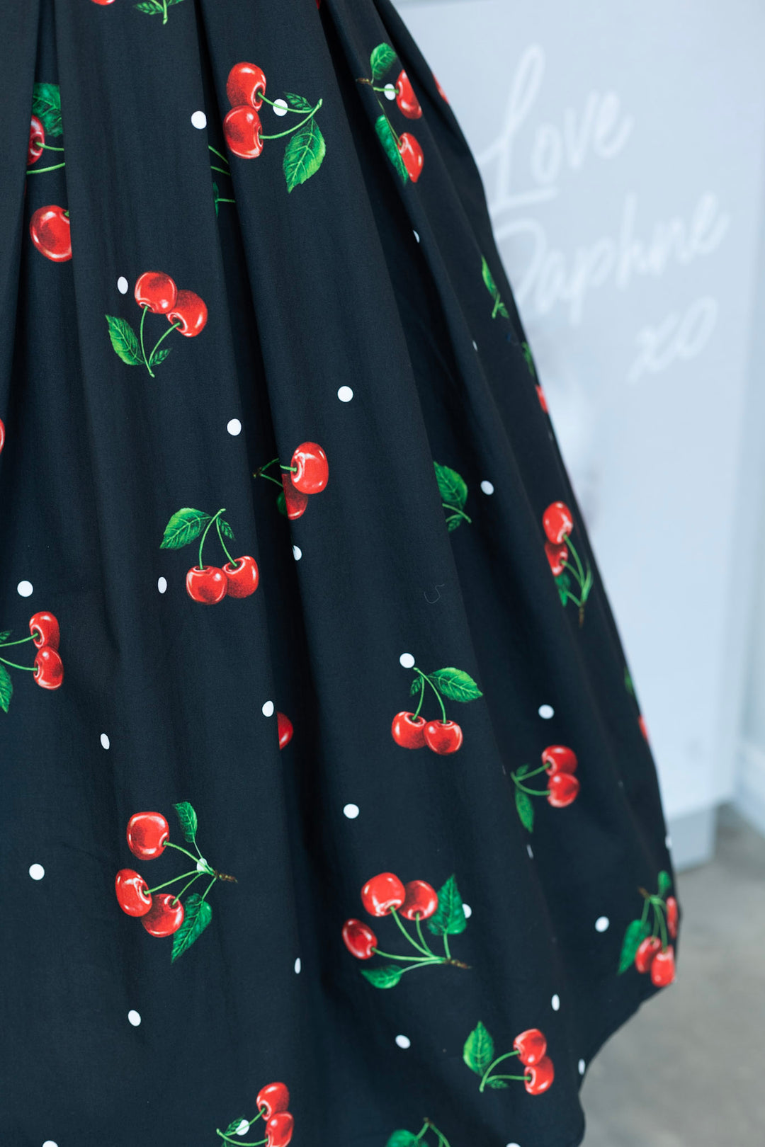 PRE-ORDER - Amanda Black Cherry Dress - Expected dispatch 7th of July
