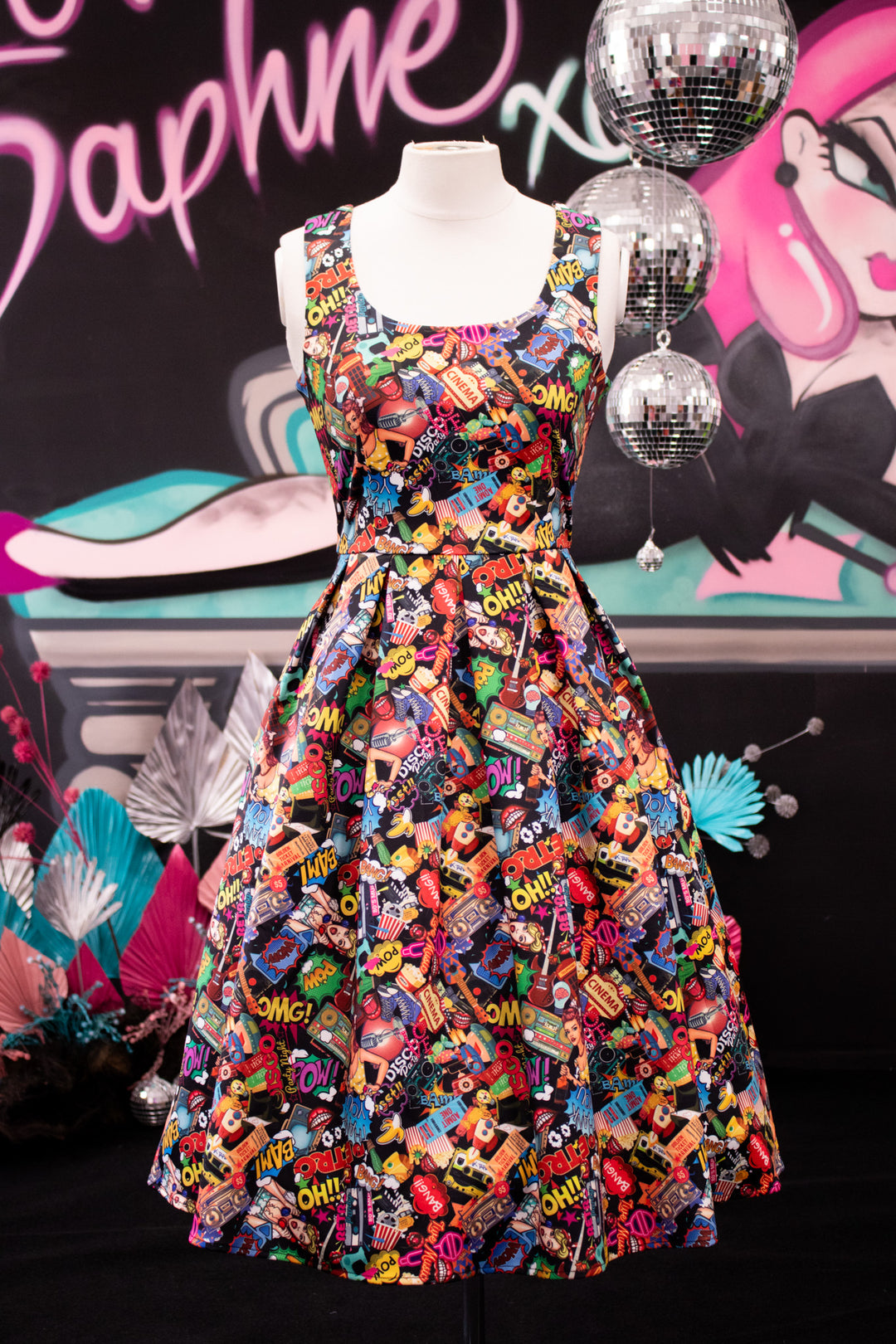 Amanda Black Comic Dress