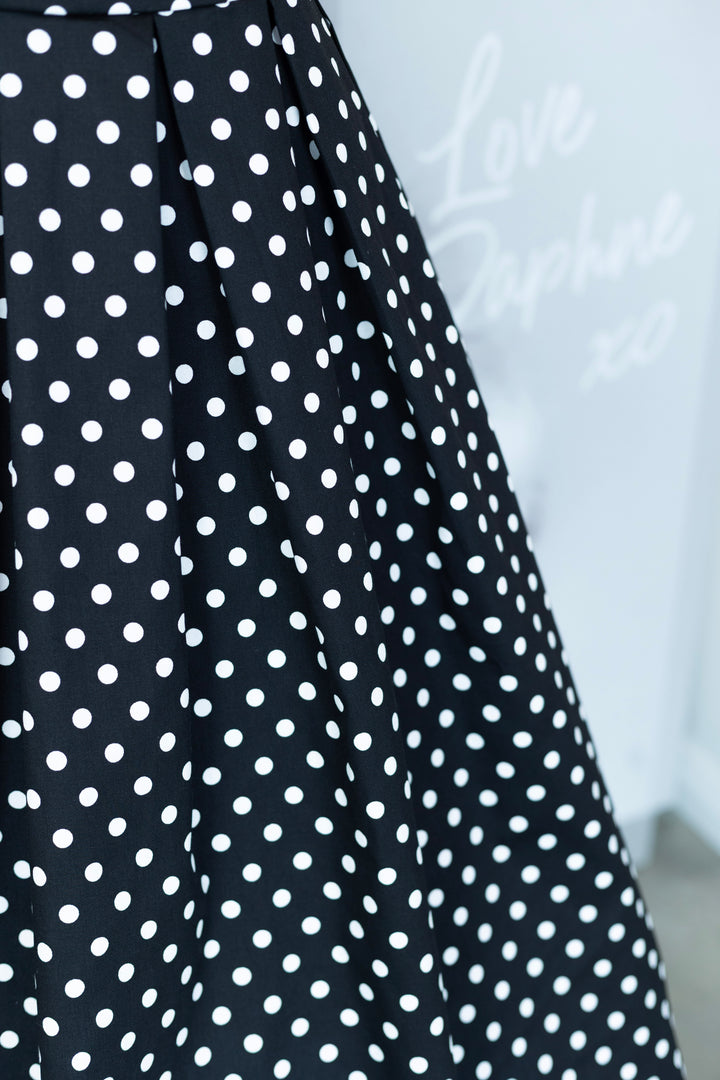 PRE-ORDER - Amanda Black & White Polka Dot Swing Dress - Expected dispatch 24th of June