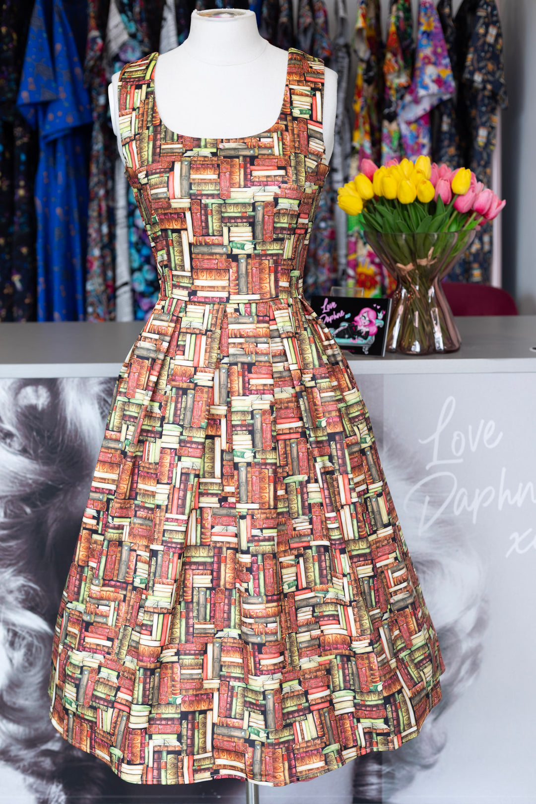 Amanda Book Print Dress
