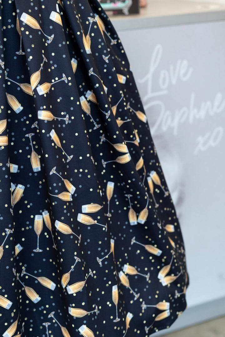 PREORDER - Amanda Black Champagne Dress - Sizes XS, Medium and Large on preorder for dispatch 1st of July
