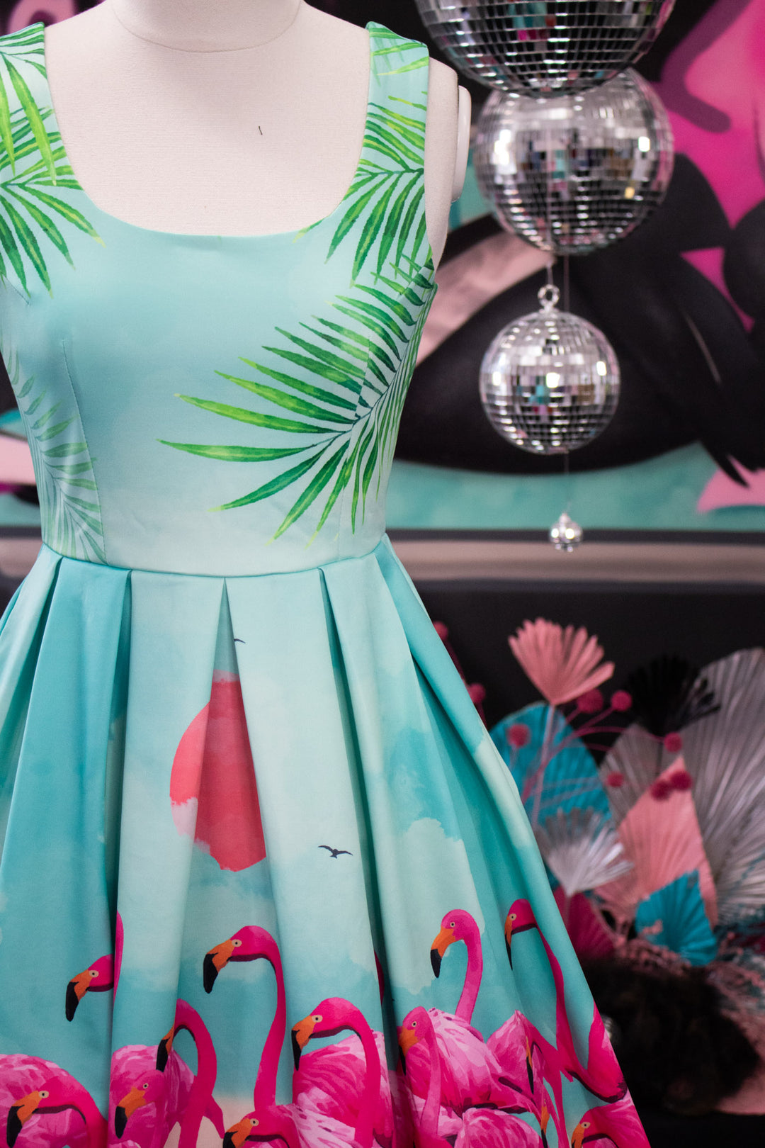 Amanda Flamingo Swing Dress - Preorder for dispatch 16th of September