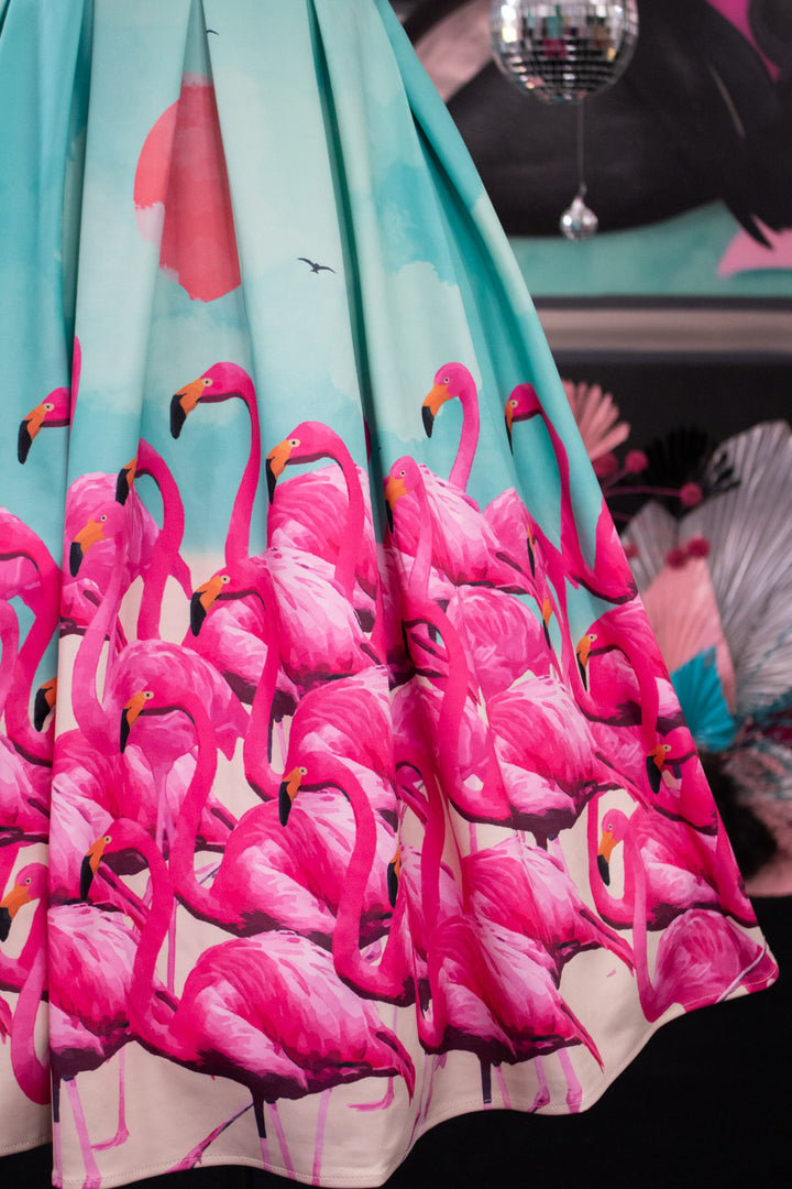 Amanda Flamingo Swing Dress - Preorder for dispatch 16th of September