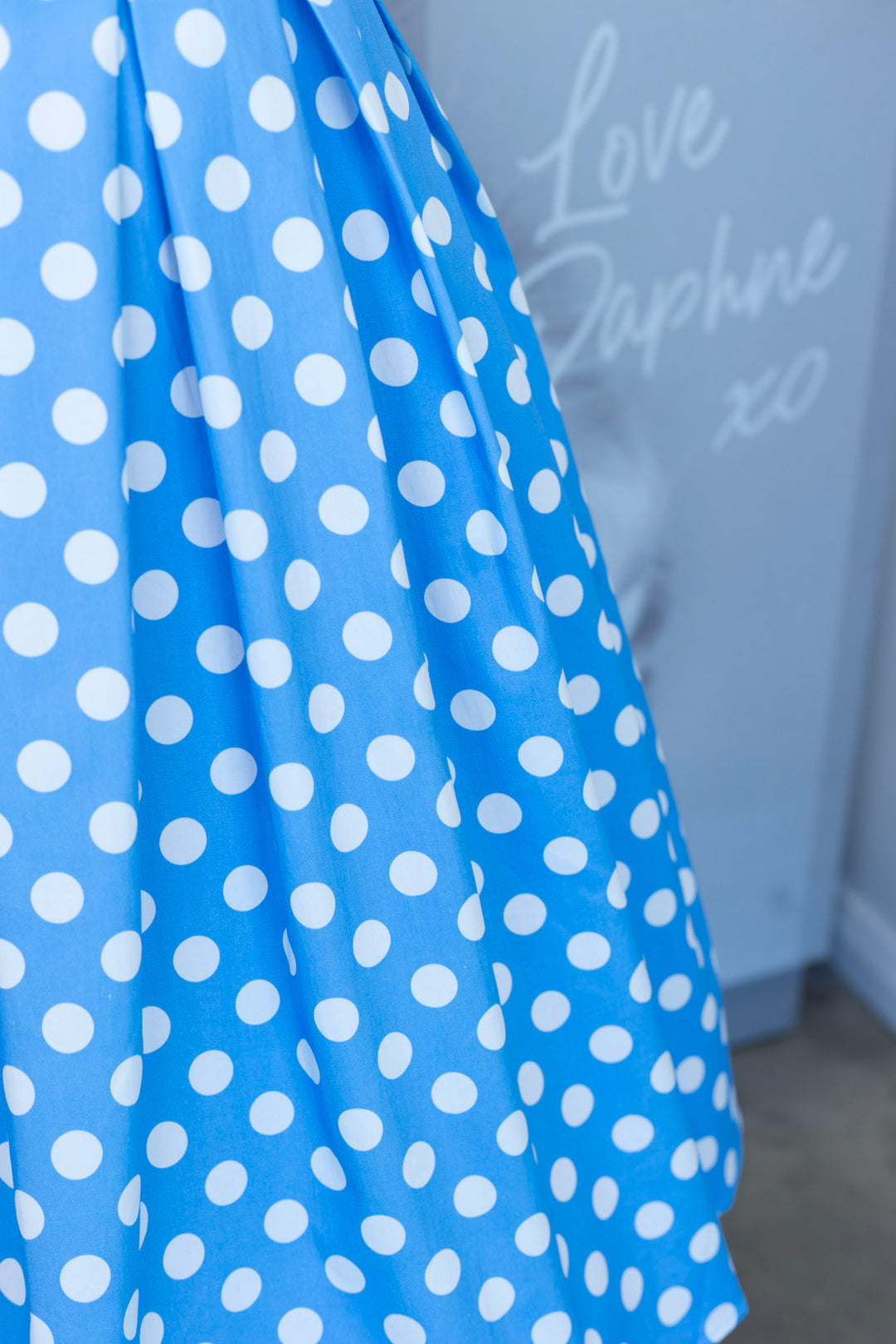 PREORDER - Amanda Light Blue Polka Dress - Estimated dispatch 7th of July