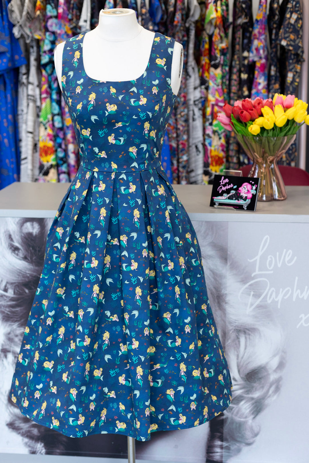 Amanda Teal Blue Mermaid Dress