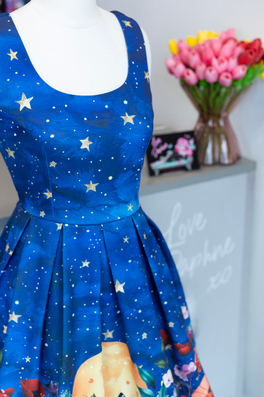 PREORDER - Amanda Midnight Garden Swing Dress - Estimated dispatch date 1st of July