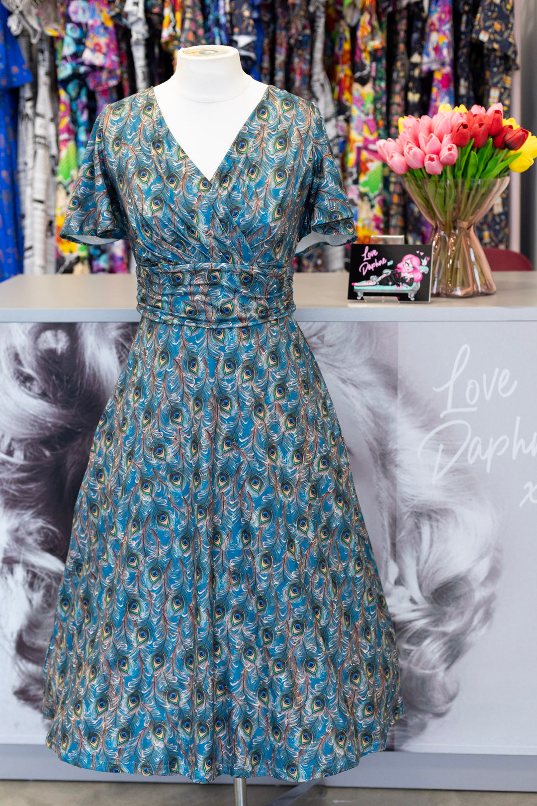 Donna Peacock Feather Dress