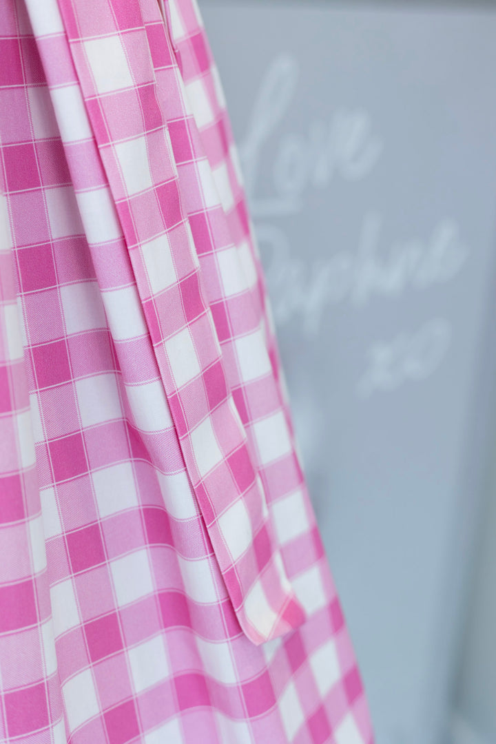Amanda Pink Gingham Swing Dress