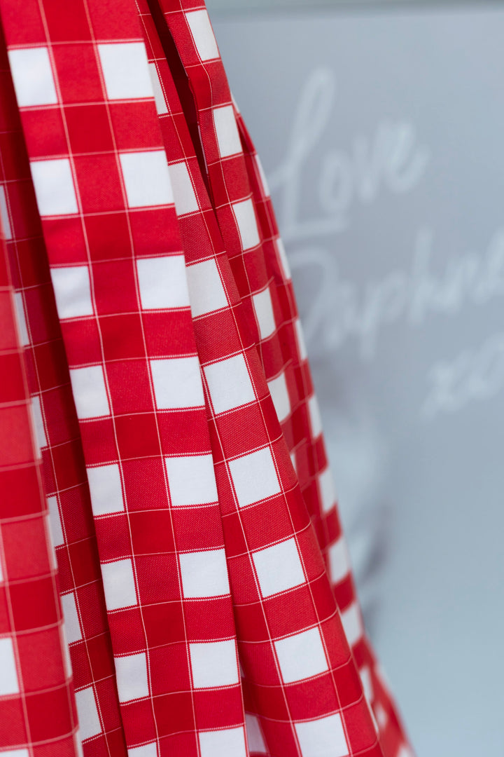 Amanda Red Gingham Swing Dress