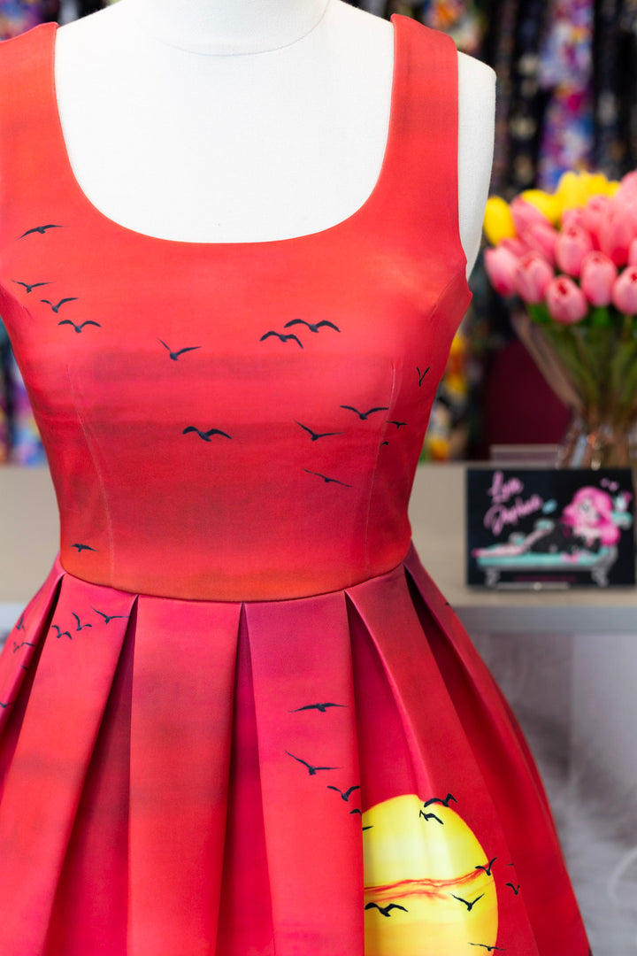 PREORDER - Amanda Red Sunset Dress - Expected dispatch date 24th of June