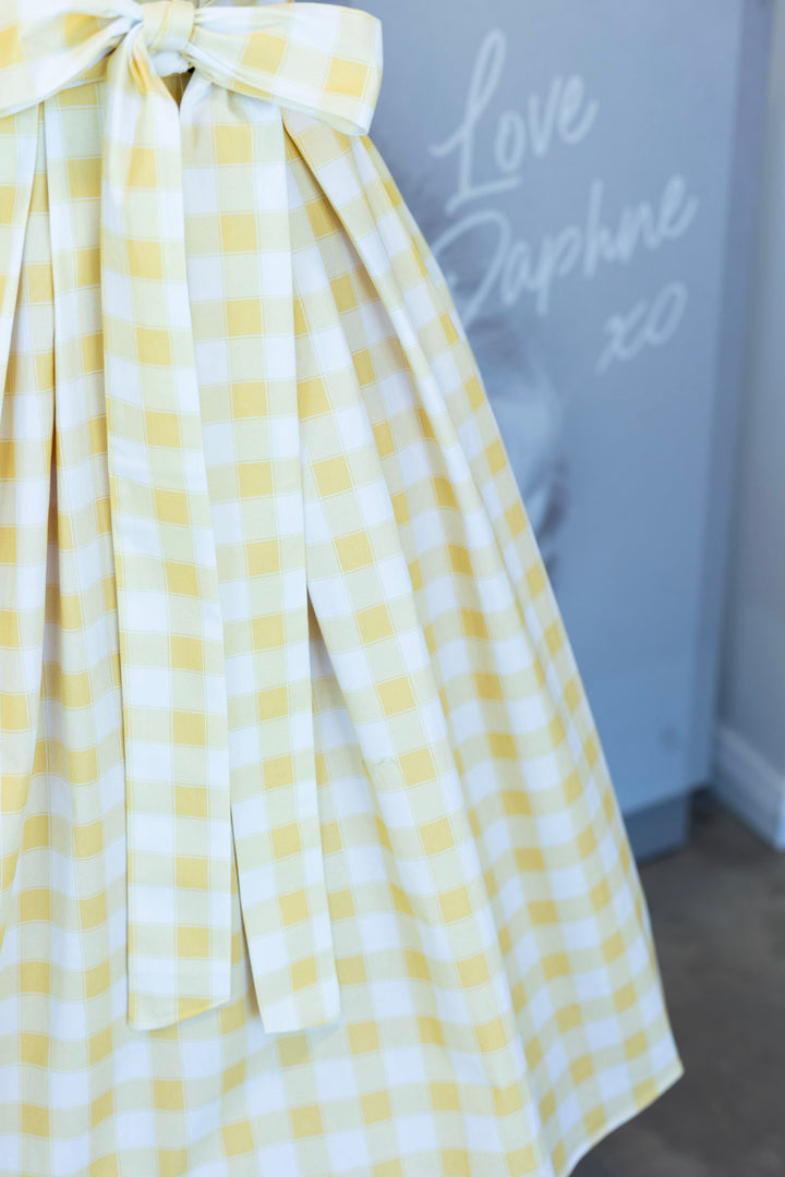 PRE-ORDER - Amanda Yellow Gingham Swing Dress - Expected dispatch 7th of July