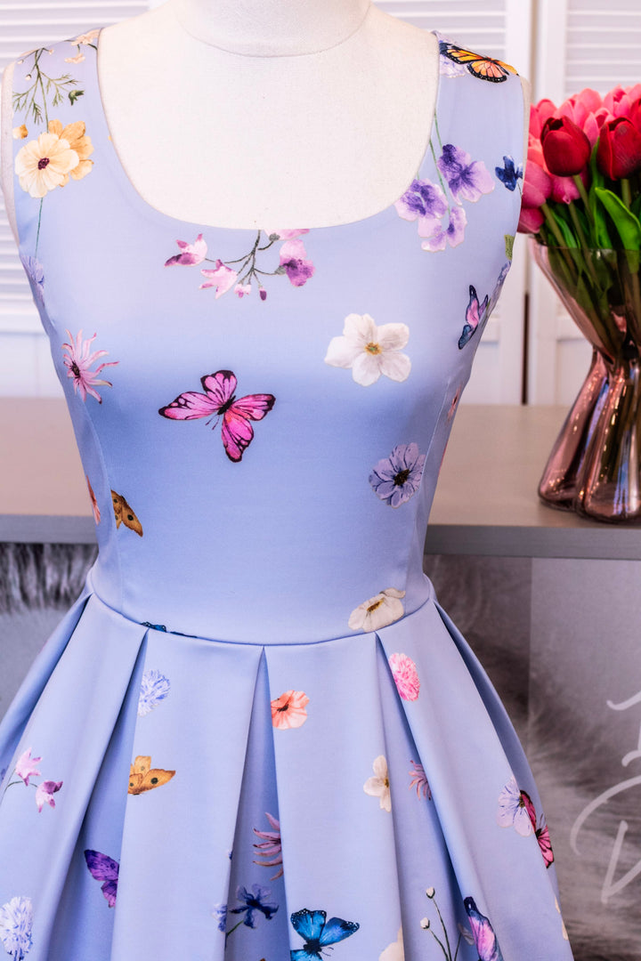 PREORDER - Amanda Blue Butterfly Field Dress - Expected dispatch date 3rd of June