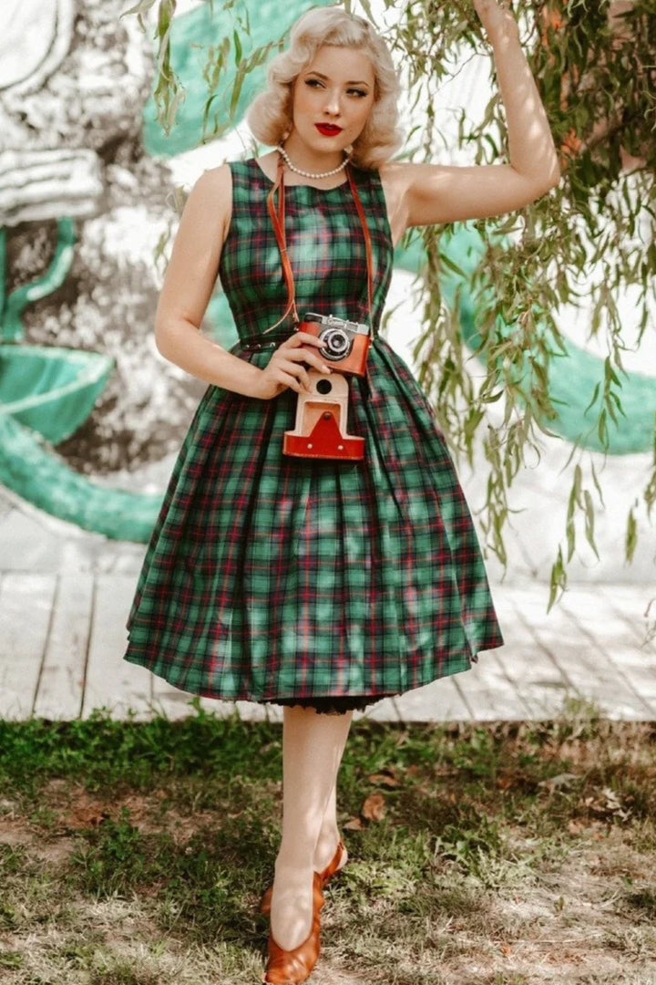 PREORDER - Annie Green Check Dress - Expected dispatch 22nd October